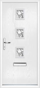 Lincoln Zinc Art Abstract white composite front door